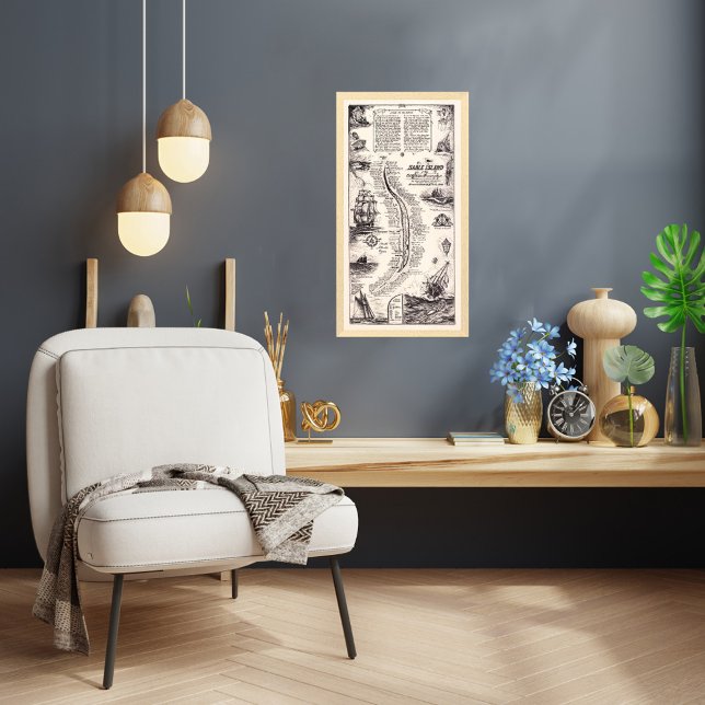 Sable Island Atlantic Graveyard Karte Poster (Sable Island Atlantic Graveyard Map print)