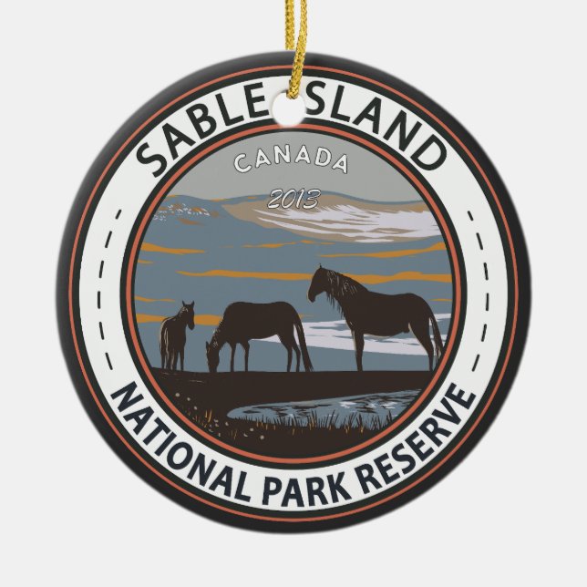 Sable Island National Park Reserve Kanada Abzeiche Keramik Ornament (Vorne)