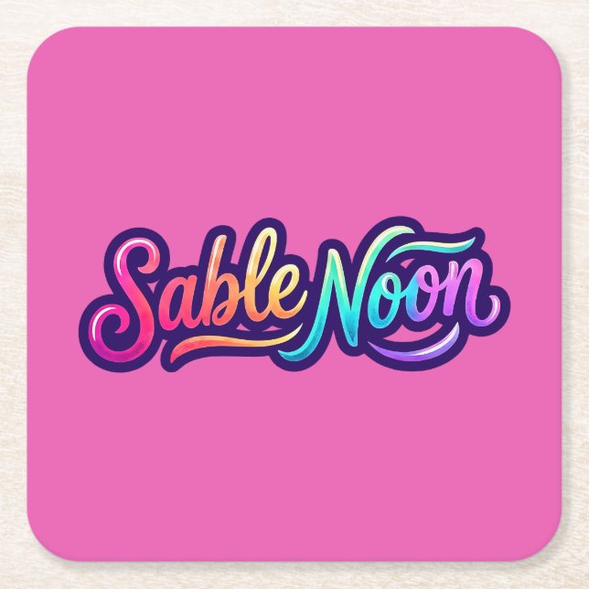 Sable Noon - Basislogo Rechteckiger Pappuntersetzer (Vorderseite)