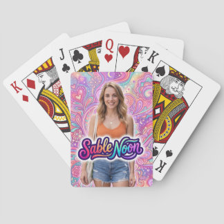 Sable Noon Beauty Pose #1 Mit Farbigen Hintergrund Spielkarten