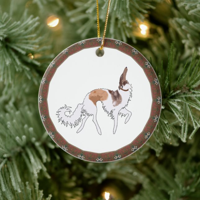 Sable Prancing Borzoi Weihnachtsschmuck (Baum)