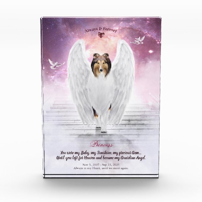 Sable Rough Collie Angel in Heaven - Memorial für  Fotoblock (Vorderseite)