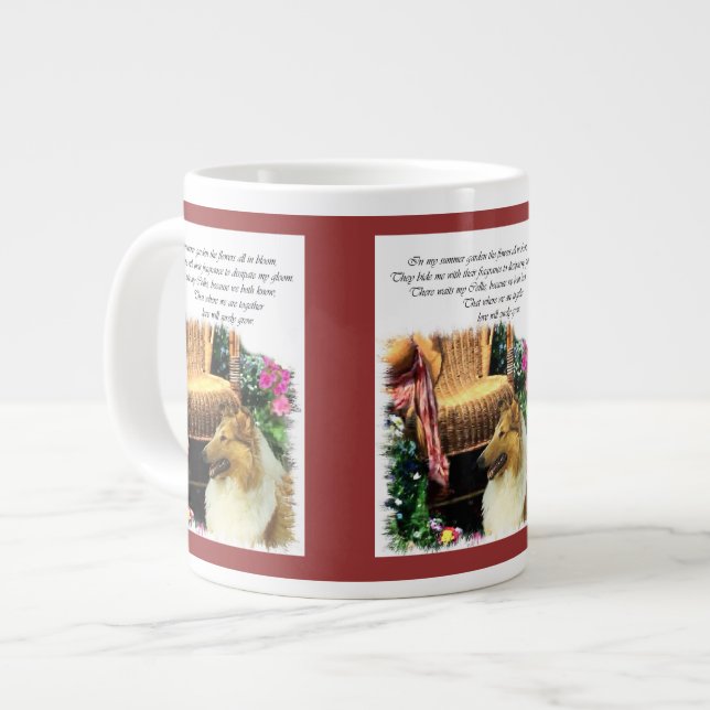 Sable Rough Collie Art Geschenke Jumbo-Tasse (Vorderseite Links)