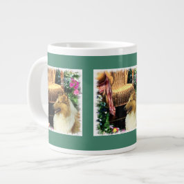 Sable Rough Collie Art Jumbo-Tasse