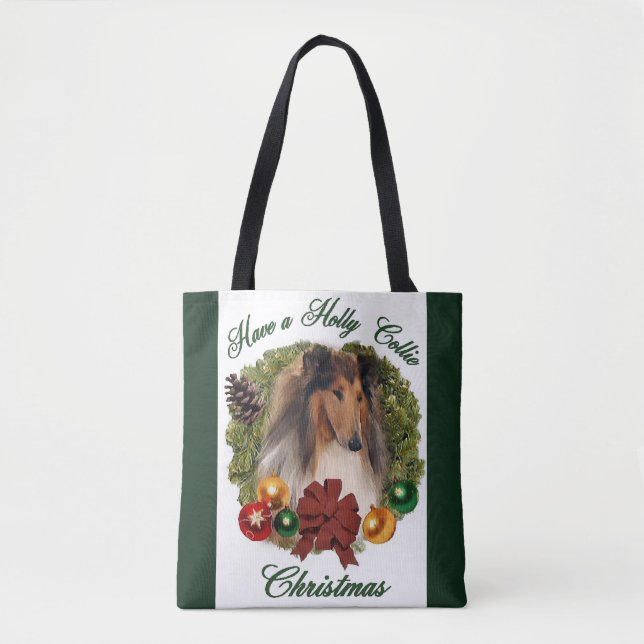 Sable Rough Collie Christmas (Vorderseite)