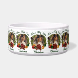 Sable Rough Collie Christmas Dog Bowl Napf