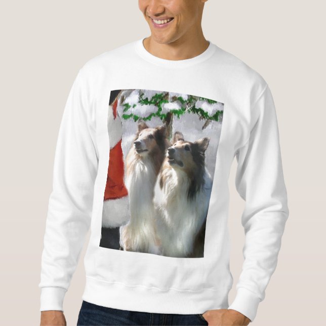 Sable Rough Collie Christmas Geschenke Sweatshirt (Vorderseite)