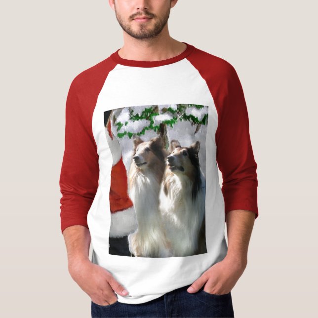 Sable Rough Collie Christmas Geschenke T-Shirt (Vorderseite)