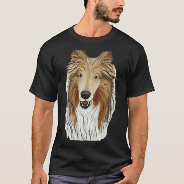 Sable Rough Collie Dog T-Shirt (Vorderseite)