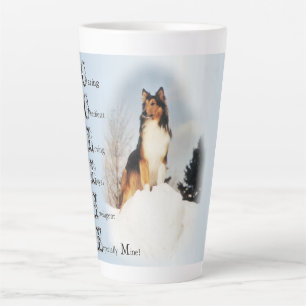 Sable Rough Collie spendet Zwei-Tone-Kaffee-Tasse Milchtasse
