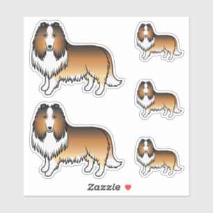 Sable Rough Collie Süße Cartoon-Hunde Aufkleber