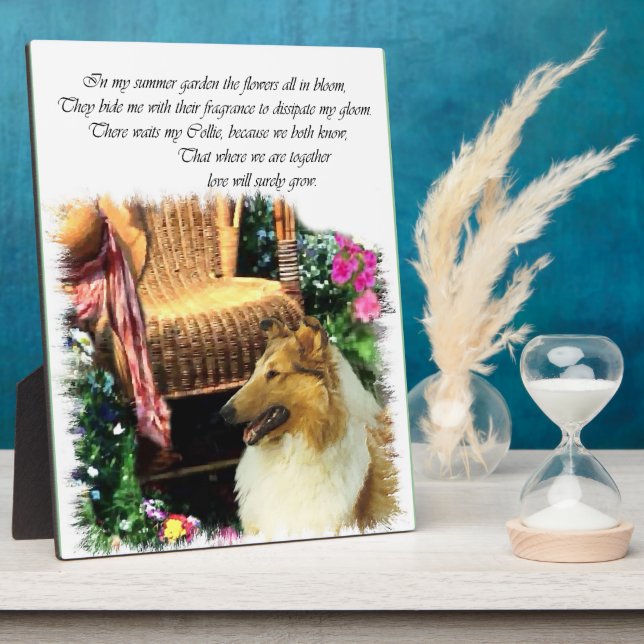 Sable Rough Collie wo Liebe wächst Fotoplatte (Seite)