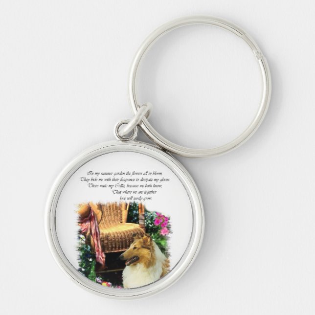 Sable Rough Collie wo Liebe wächst Schlüsselanhänger (Vorne)