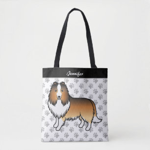 Sable Shetland Sheepdog Cartoon Hund & Name