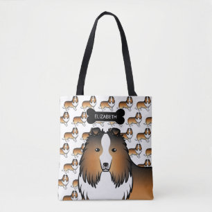 Sable Shetland Sheepdog Hund und Knochen & Name