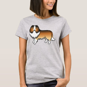 Sable Shetland Sheepdog Sheltie Cartoon Dog T-Shirt