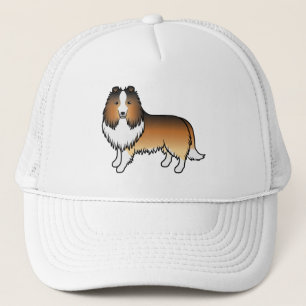 Sable Shetland Sheepdog Sheltie Cartoon Hund Truckerkappe