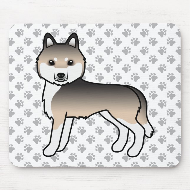 Sable Siberian Husky Niedlich Cartoon Dog Mousepad (Vorne)