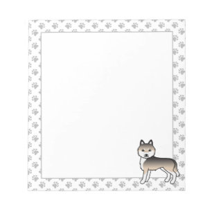 Sable Sibirischer Husky Süßer Cartoon-Hund Notizblock