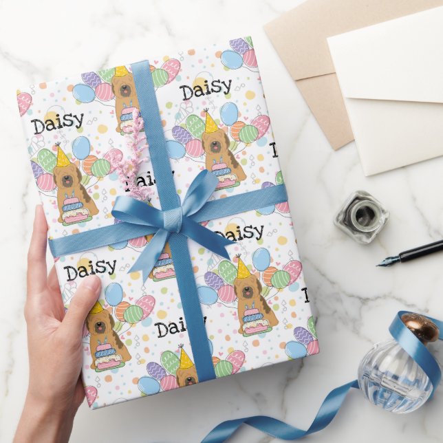 Sable Tibetan Terrier Dog Birthday Geschenkpapier (Schenken)