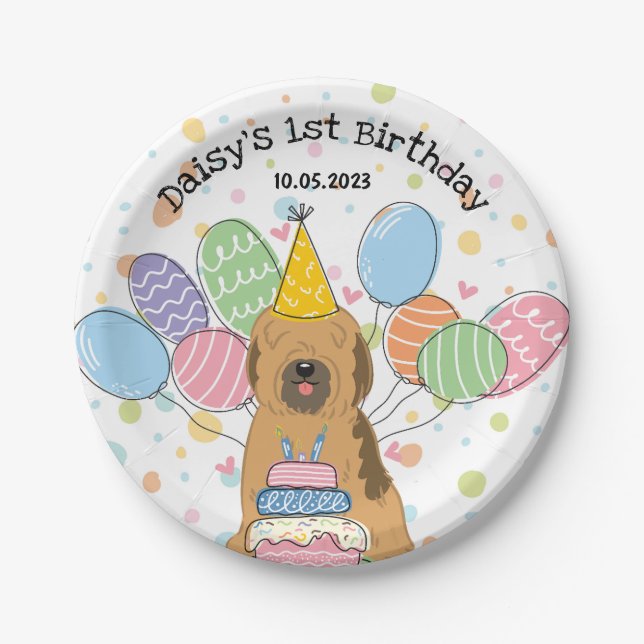 Sable Tibeter Terrier Birthday Party Paper Teller (Vorderseite)
