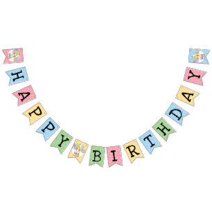 Sable White Tibeter Terrier Dog Birthday Party Wimpelkette