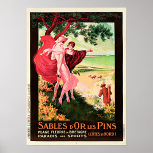 Sables d'Or les Buttons Seaside Resort Französisc Poster