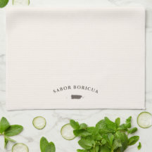 Sabor Boricua Küchenhandtuch mit Karte