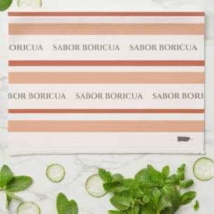 Sabor Boricua Streifen Küchenhandtuch Geschirrtuch