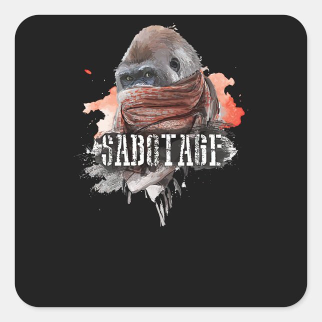 Sabotage Quadratischer Aufkleber (Vorderseite)