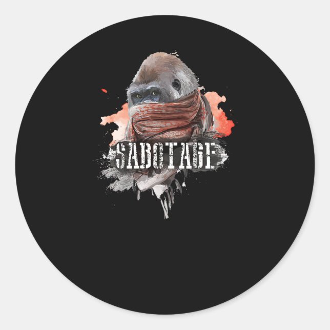 Sabotage Runder Aufkleber (Vorderseite)
