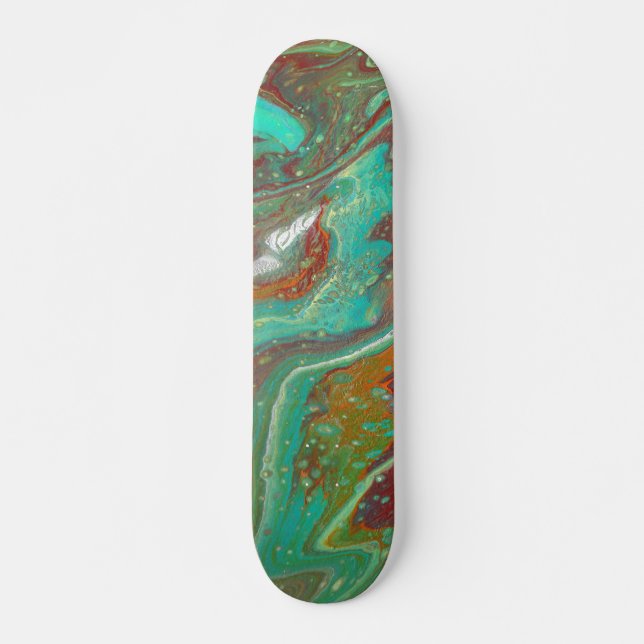 Sabre Dance 3 Green Red Abstrakt Skateboard Deck (Vorne)