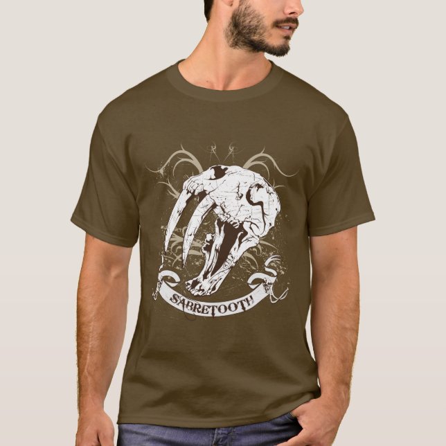 Sabretooth Schädel Ver 1 T-Shirt (Vorderseite)