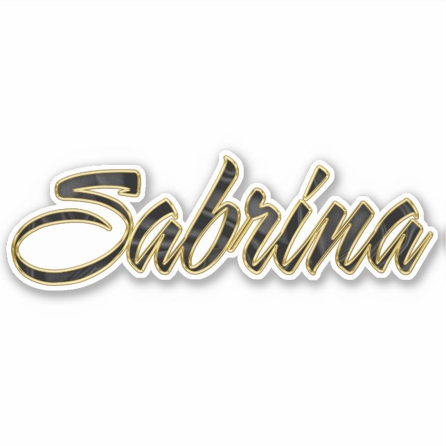 Sabrina black gold Lettering Aufkleber Sticker (Vorderseite)