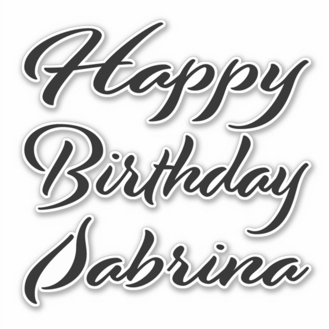 Sabrina Name Vorname black Sticker Geburtstag (Vorderseite)