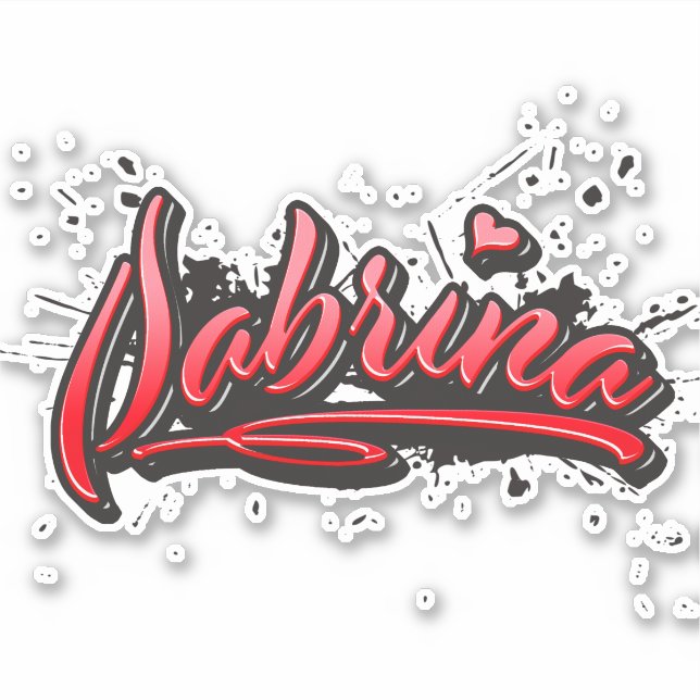 Sabrina red Heart Graffiti Aufkleber Sticker (Vorderseite)
