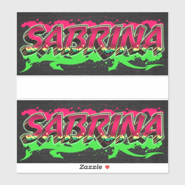 Sabrina Vorname Name Graffiti Aufkleber Sticker (Blatt)