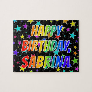 "SABRINA" Vorname, Spaß "GLÜCKLICHER BIRTHTAG" Puzzle