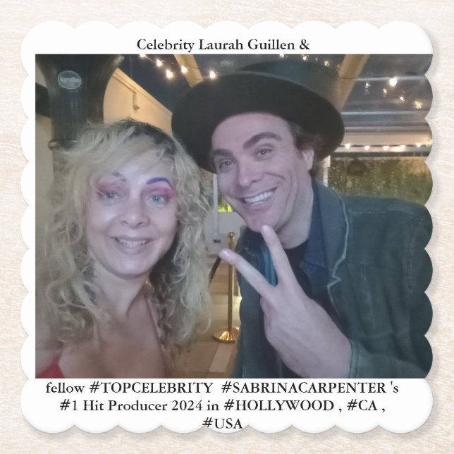 #SABRINACARPENTER #PRODUCER with #LAURAHGUILLEN Untersetzer (Vorderseite)