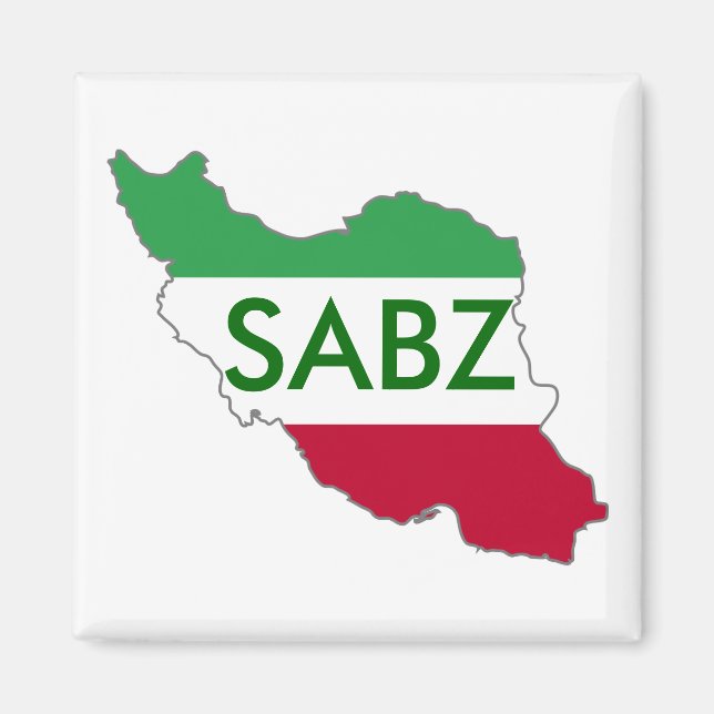"SABZ" Iran Flag Map Magnet (Vorne)