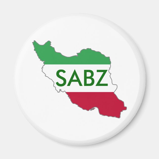 "SABZ" Iran Flag Map Magnet (Vorne)