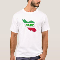"SABZ" Iran Flag Map
