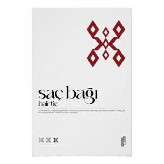 Saç Bağı (Haargummi) Turkic Motif Poster