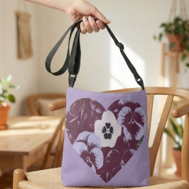Sac Bandoulière Cœur de Violettes Tragetaschen Mit Langen Trägern