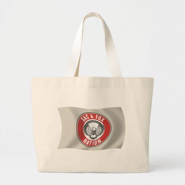 Sac & Fox Nation (Oklahoma) Flag Tote Bag Jumbo Stoffbeutel (Vorne)