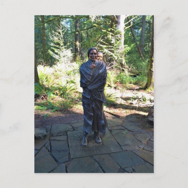 Sacagawea Statue, Fort Clatsop, Astoria, Oregon Postkarte (Vorderseite)