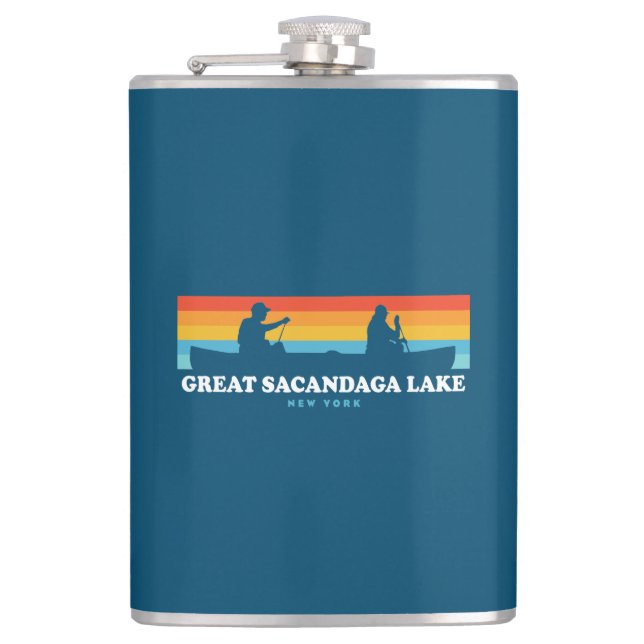 Sacandaga Lake New York Canoe Flachmann (Vorderseite)