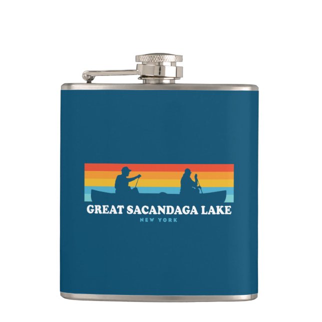 Sacandaga Lake New York Canoe Flachmann (Vorderseite)