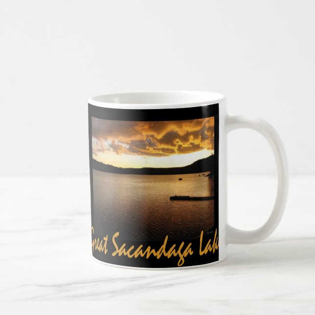 Sacandaga Sonnenuntergang-Gelb Kaffeetasse (Rechts)