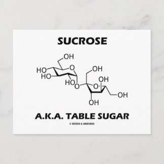 Saccharose A.K.A. Tafelzucker (chemisches Molekül) Postkarte